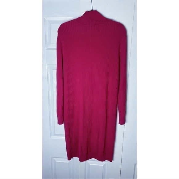 Marques Almeida x Topshop Hot Pink Raspberry Ribbed Sweater Bodycon Dress 10 - Picture 4 of 5